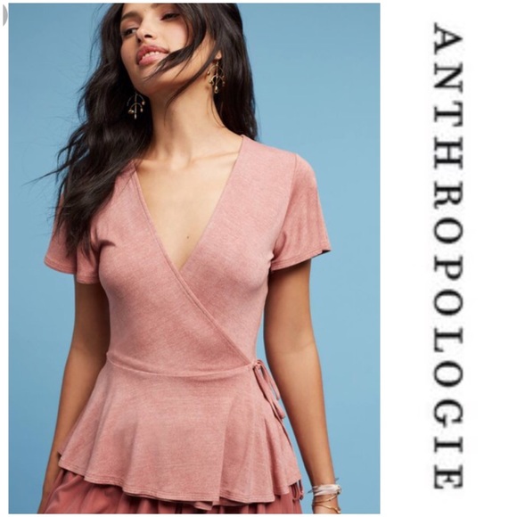 Anthropologie Tops - Anthropologie Remy Wrap Top New Rose Women’s Md